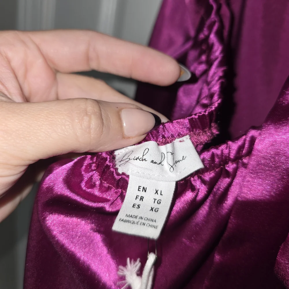 Birch And Stone Magenta Pink Satin Slip Dress Size X-Large - Picture 6 of 6